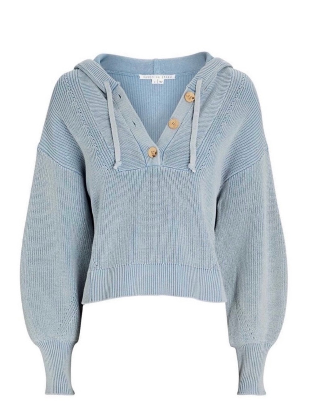 Veronica Beard Ursina Rib Knit Hoodie, Small